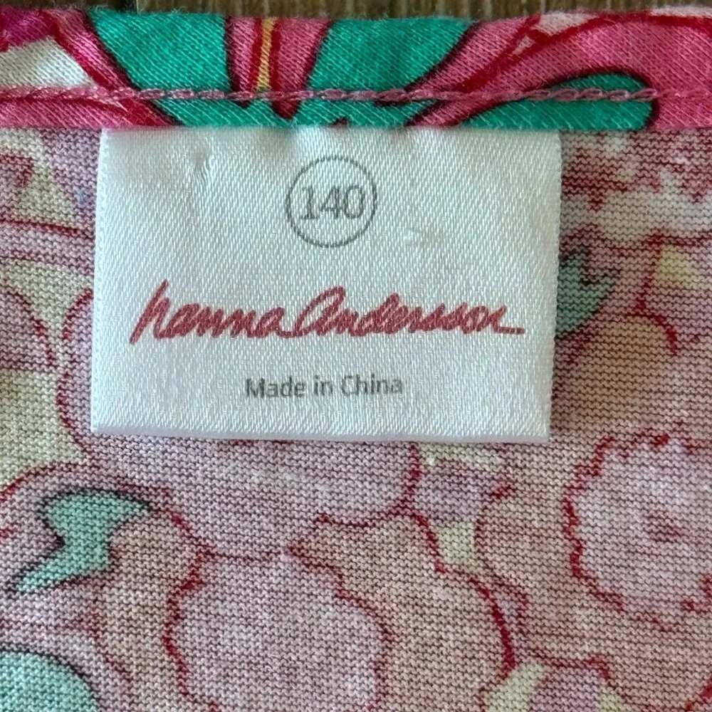 Hanna Andersson girls pink floral sundress 100% cotton size 140 (US 10)